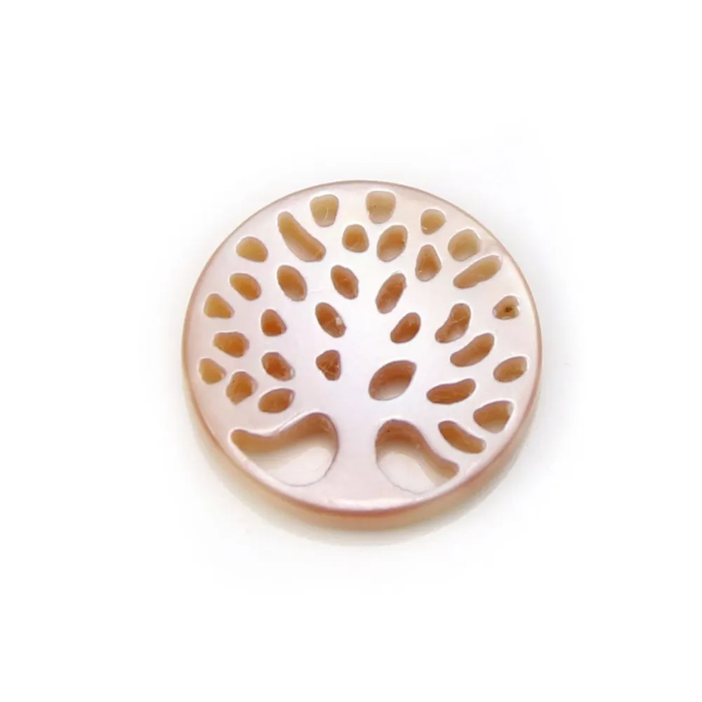 Nacre blanche ronde arbre 12mm x 1pc