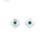White mother-of-pearl with a blue eye, in a flower-shape 8mm x 2pcs