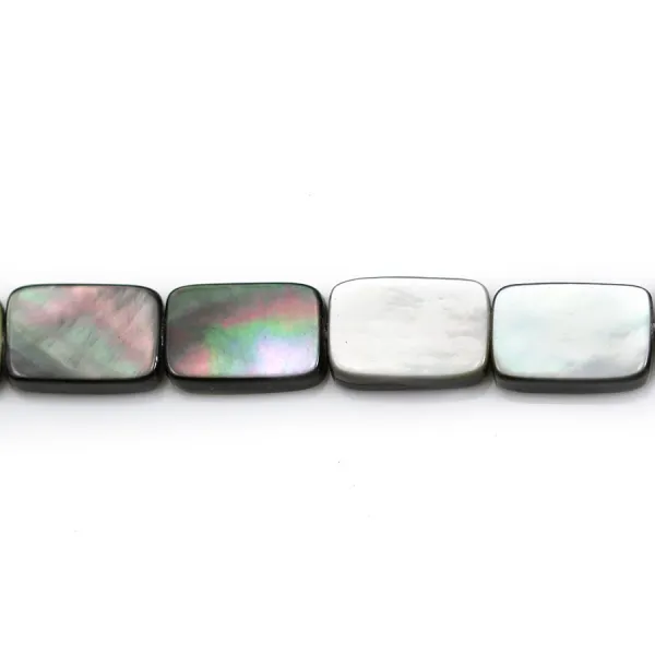 Nacre Grise en Forme de Rectangle 8x12mm x 5pcs