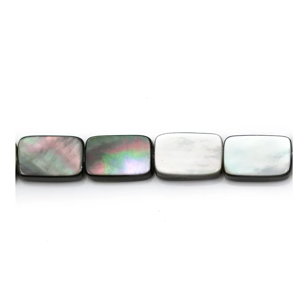 Nacre Grise en Forme de Rectangle 8x12mm x 5pcs