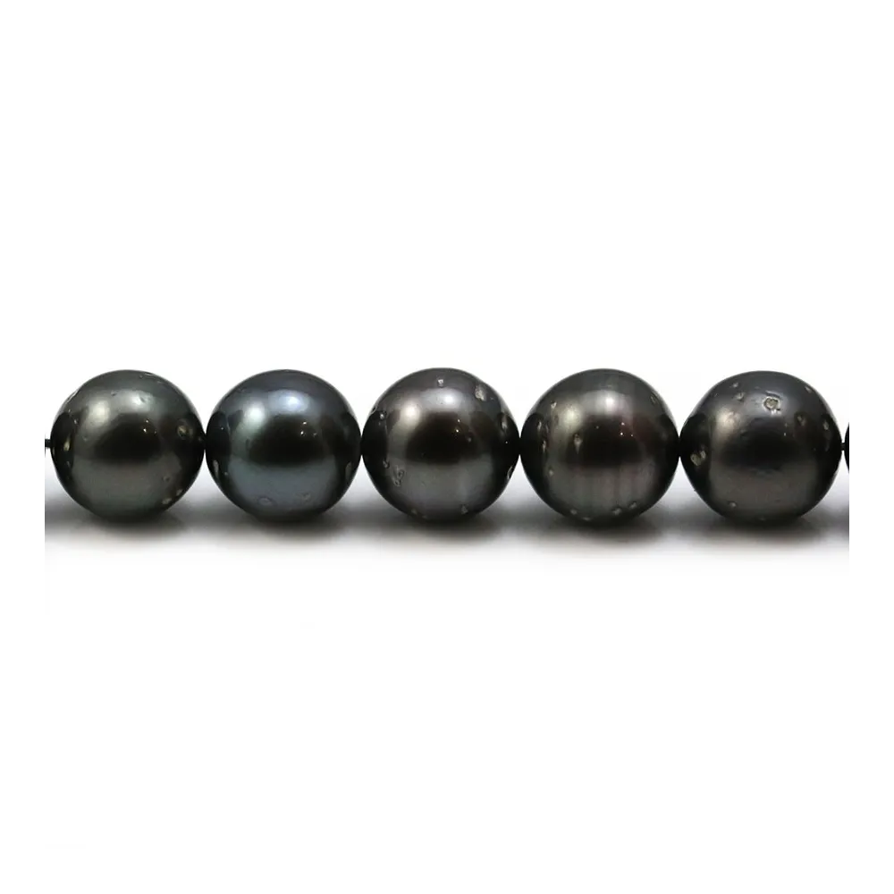Pearls of Tahiti grey clear round 8.5-9.4mm x 40cm