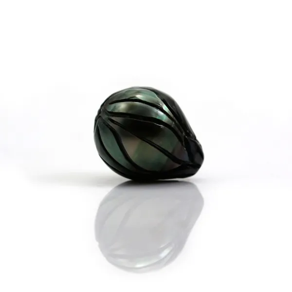 Perle de culture de Tahiti, sculptée baroque, 12-14mm x 1pc