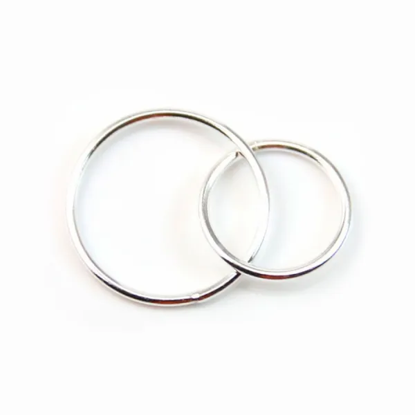 Anneaux  toi et moi fermés, 11mm et  15mm, argent 925  x 1pc