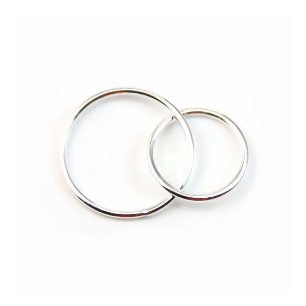 925 Silver Rings , Round, Closed, 11mm et 15mm x 1pc