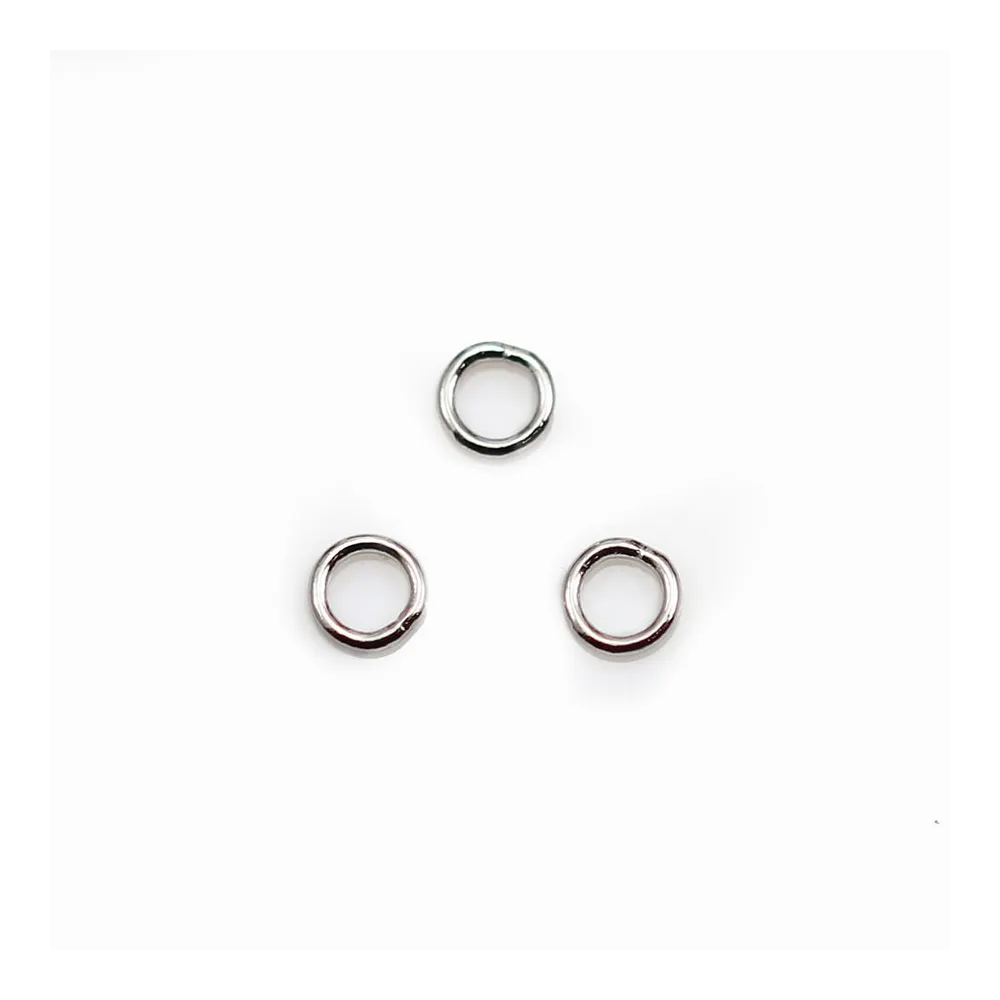 Sliver 925 Rhodium Welded Round Rings 4mm x 10 pcs