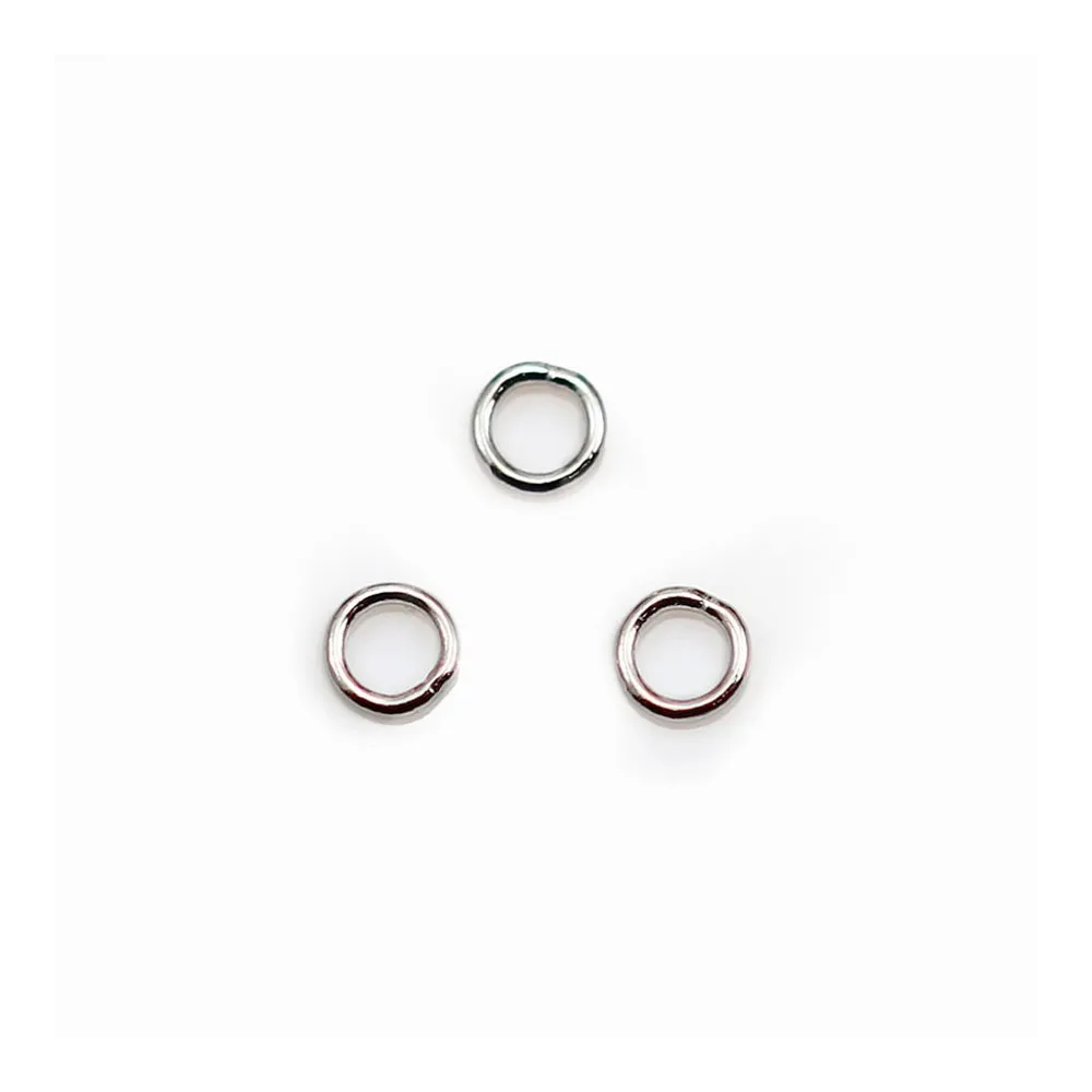 Anneaux  Rond Soudé 4 x 0,6mm argent 925 rhodié x10 pcs