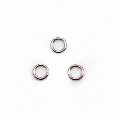 Sliver 925 Rhodium Welded Round Rings 4mm x 10 pcs