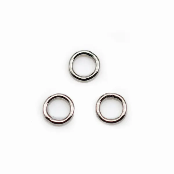 Anneaux rond soudé 5mm en argent 925 rodhié