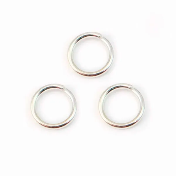 Anneaux ouverts 8x0.8mm argent 925 x10pcs