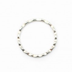 925 Sterling Silver, Hammered  Closed Round Rings 20x1.5mm  x 1pc