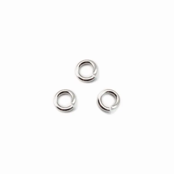 Anneaux ouverts 3x0,6 mm argent 925 rhodie   x 20pcs