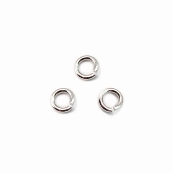 Anneaux ouverts 4x0,6 mm argent 925 rhodie   x 20pcs