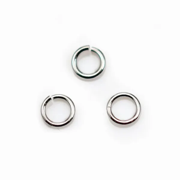 Anneaux ouverts 5x0,6 mm argent 925 rhodie   x 10pcs