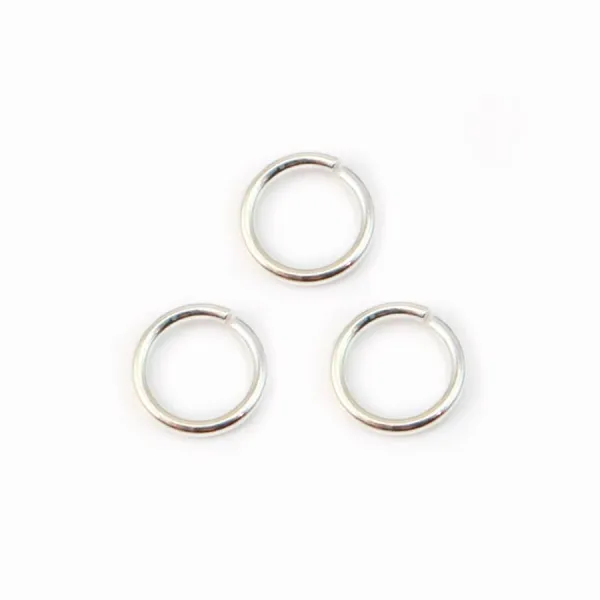 Anneaux ouverts 7x0,9 mm argent 925 x10 st 