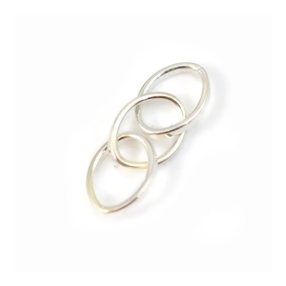 Triple anneau ovale, 8x6x24mm, argent 925 x 2PCS