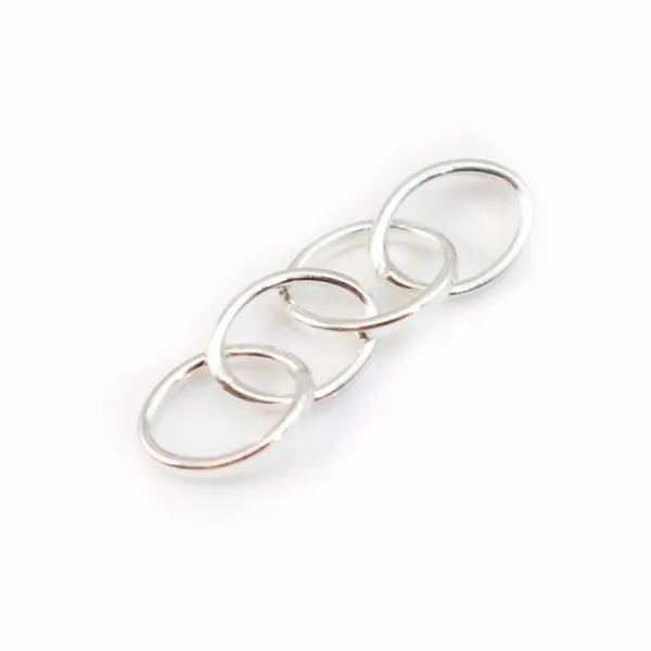 925 Silver, Four Oval Rings,   8x6mm,  x 2pcs 