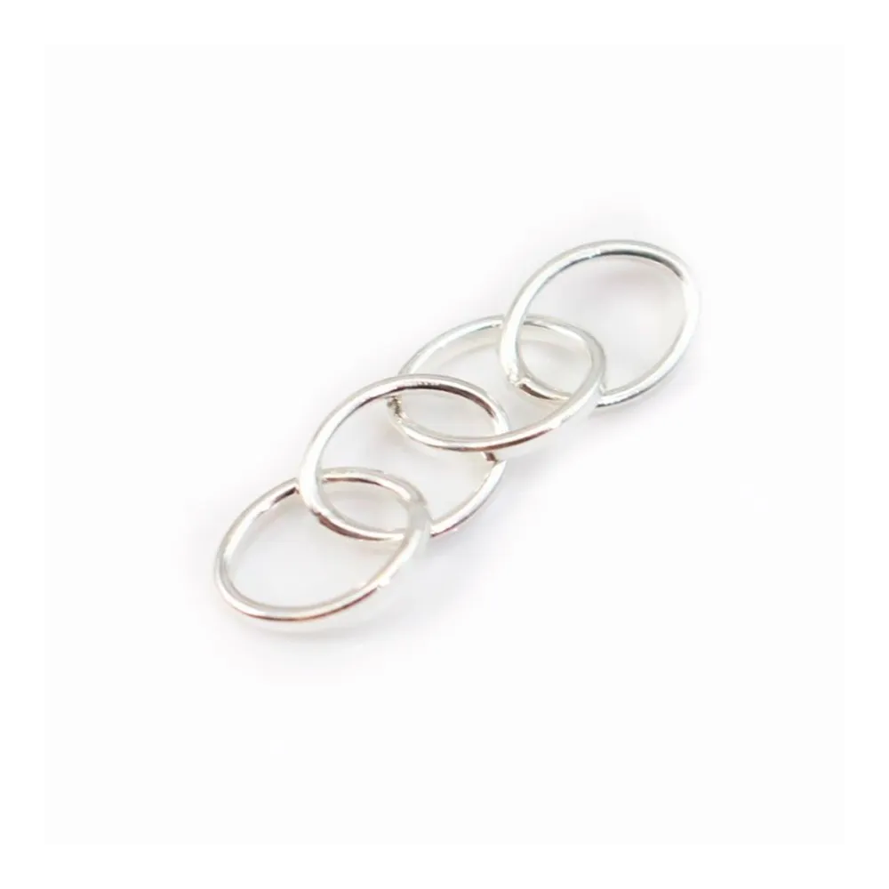 Quatre anneaux ovales, 8x6mm, argent 925 x 2pcs 