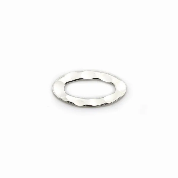 Anneaux martele argent 925 ovale soudé 7x13mm x 4pcs