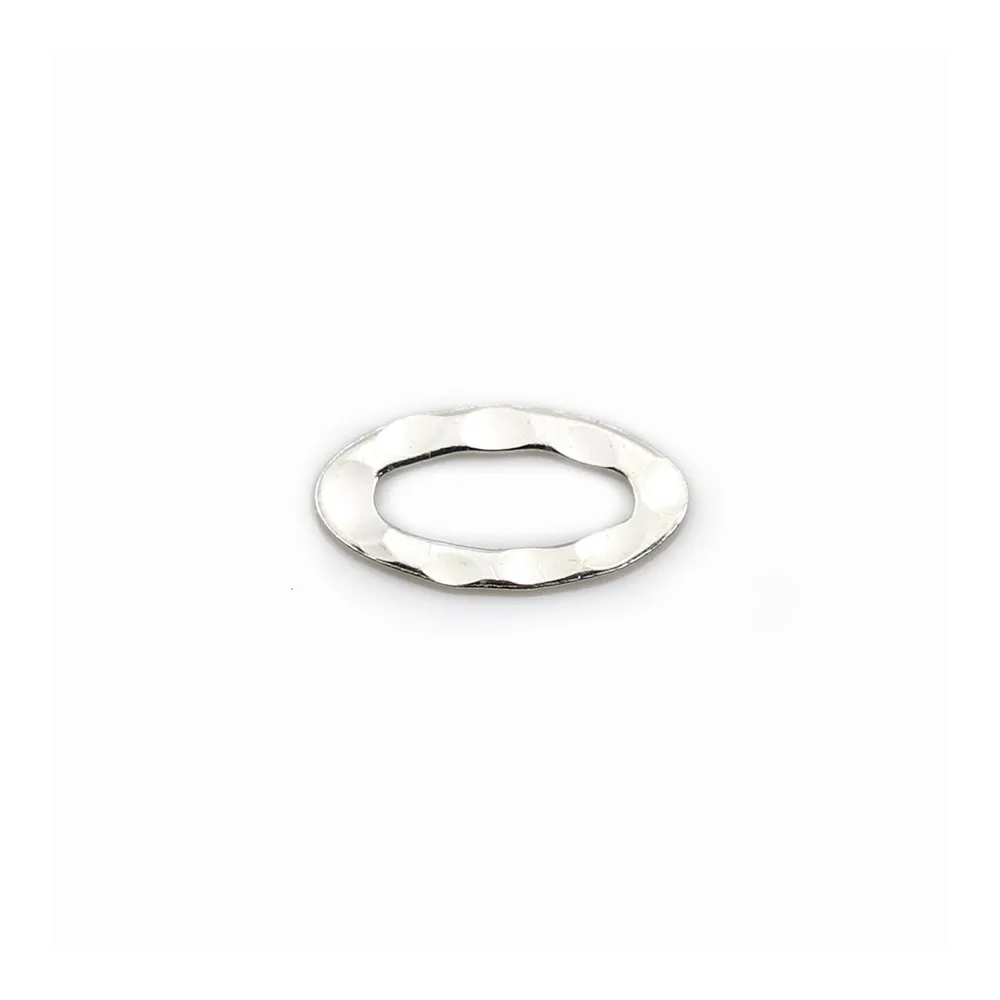Anneaux martele argent 925 ovale soudé 7x13mm x 4pcs