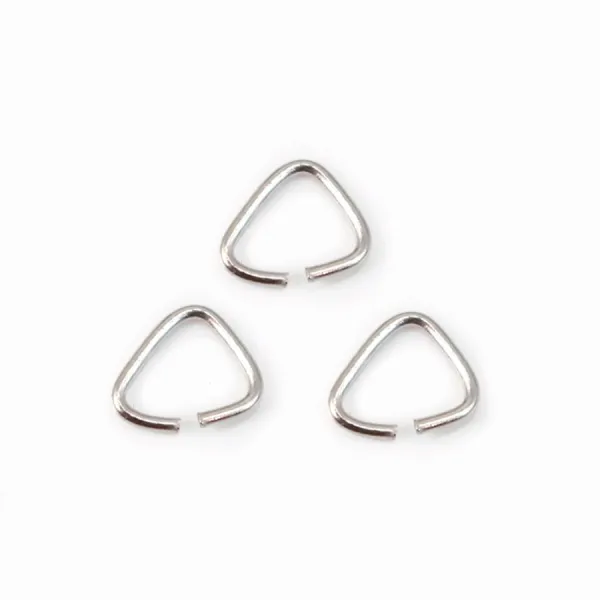 Anneaux ouverts triangulaires 4x4x0,6 mm argent 925 rhodie x20PCS