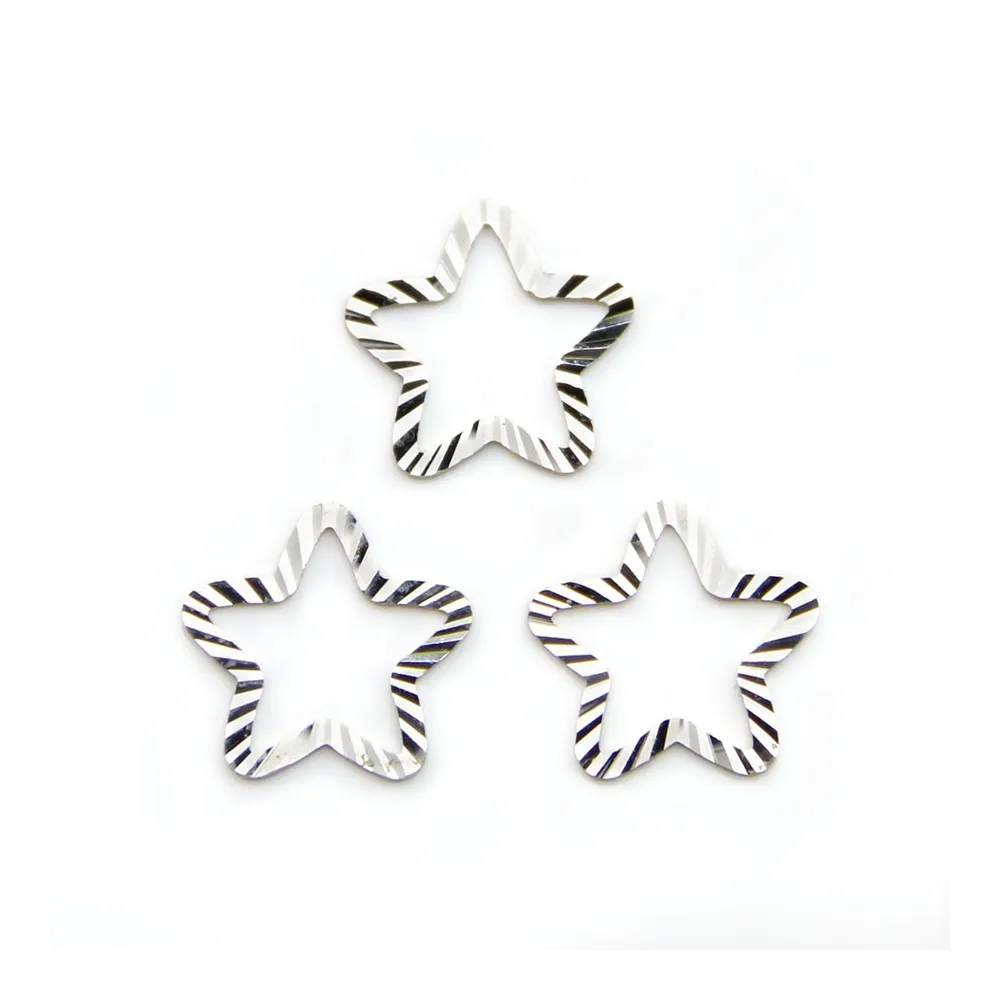 Anneaux de jonction étoile, martelés, argent 925, 11.5mm, x 2pcs