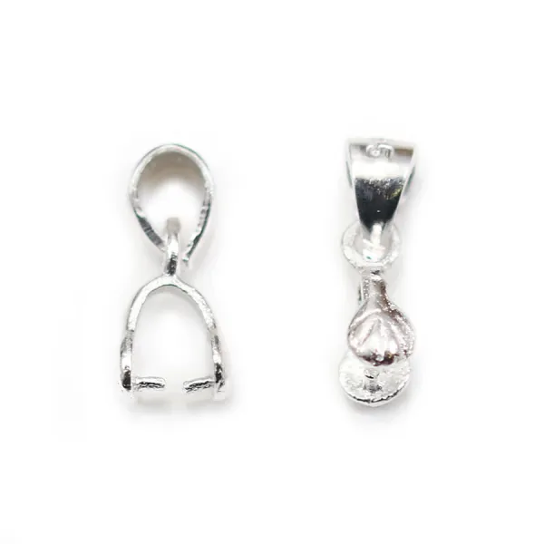 Bélière coquillage, Argent 925, 13x3.2mm, x 1pc