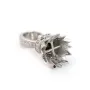 Attach pompom with strass ,sterling silver 925 rhodium,23mm x 1pc