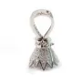 Attach pompom with strass ,sterling silver 925 rhodium,23mm x 1pc