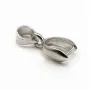 pendant bail, silver 925 rhodium, 6x8mm x 2pcs