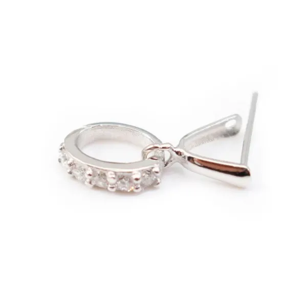 attache pendentif & strasse, Argent 925, 5x6mm x 1pc