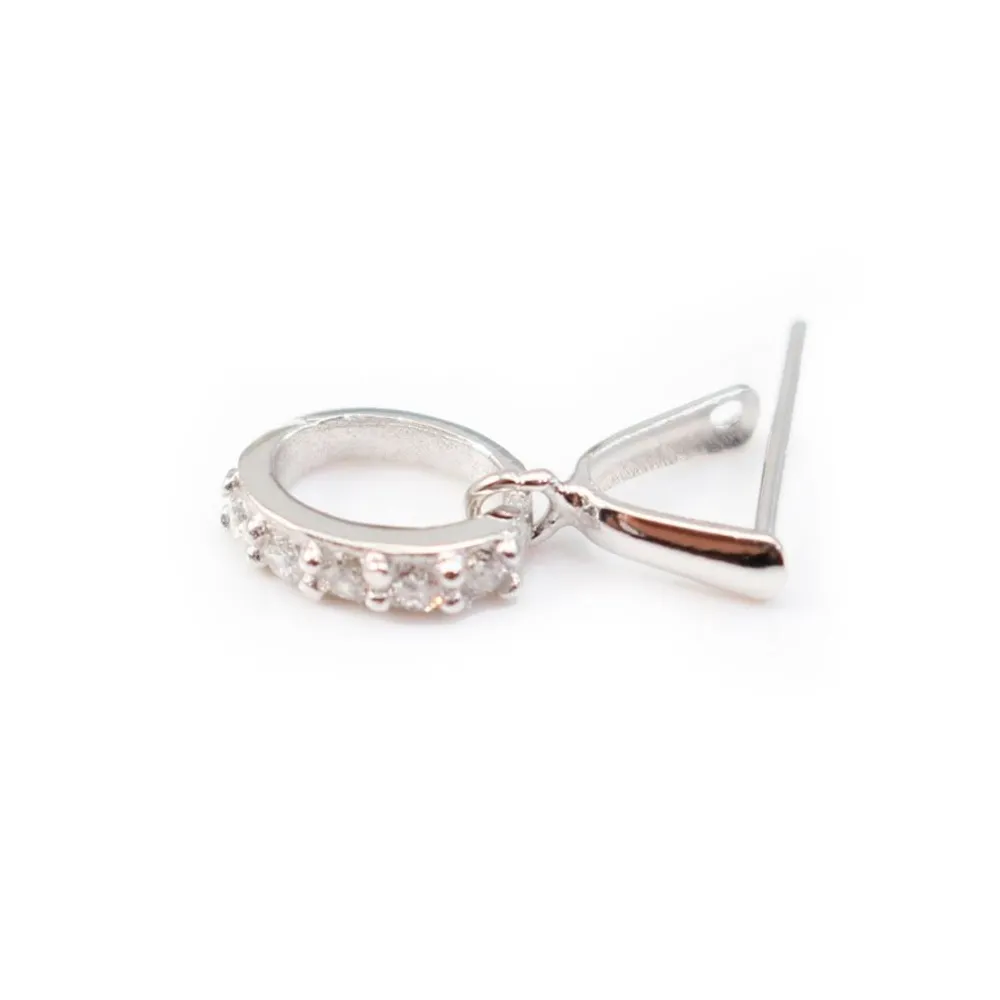 attache pendentif & strasse, Argent 925, 5x6mm x 1pc