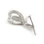 Silver 925 Rhodium Bail  with  strasses 18mm x 1 pcs 