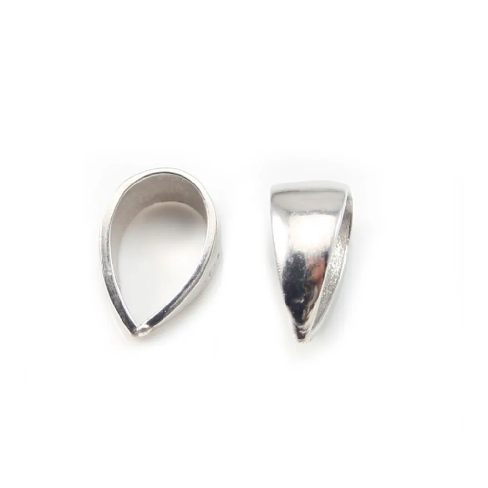 Argent 925 Rhodié Bélière8x11mm x 1 pcs 