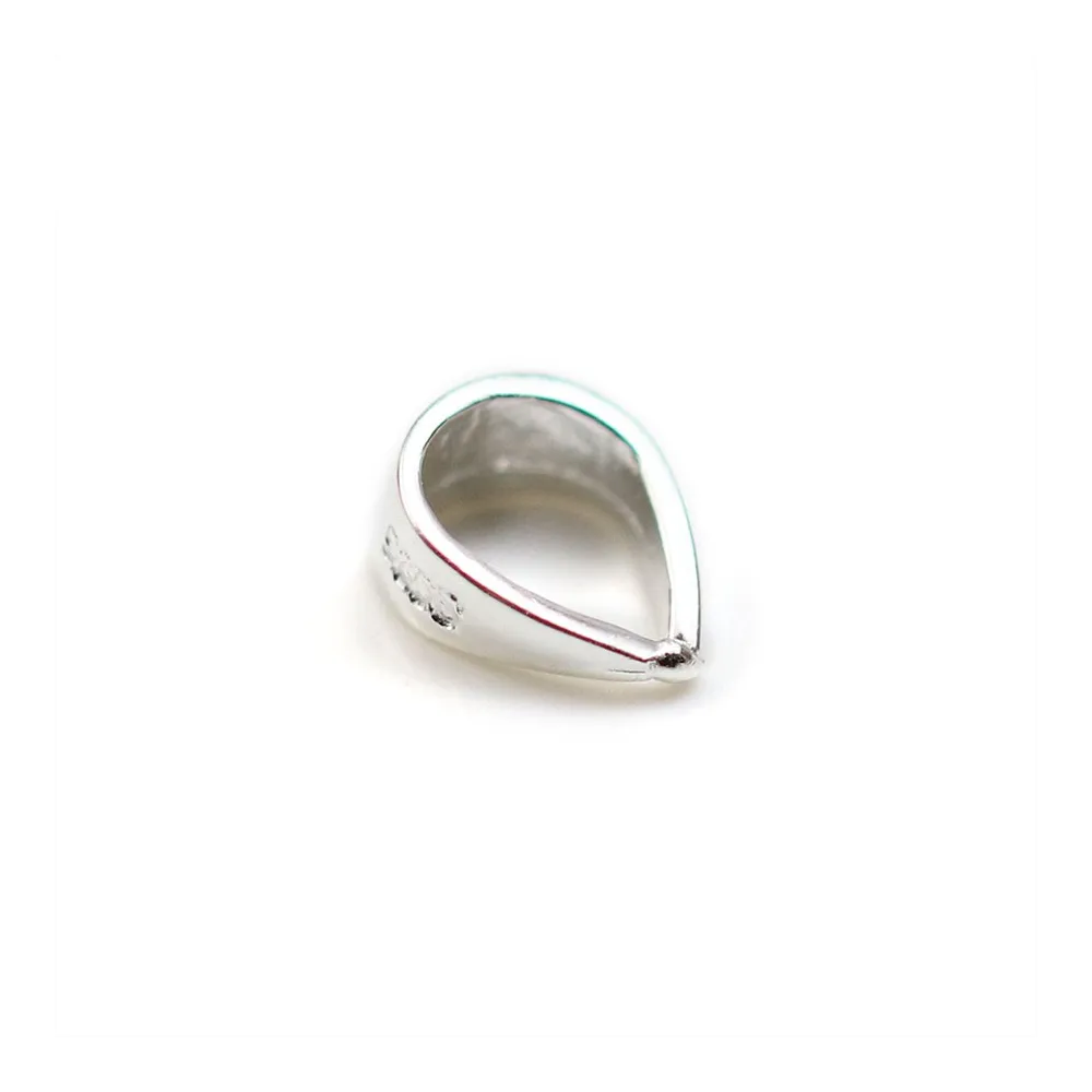 925 silver drop shaped pendant clip 5x7mm x 2pcs 
