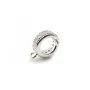 Poussoir attache breloque pour corde,zircons, Argent 925, 7 mm  x1pc