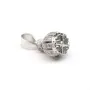 Attach pompom with strass ,sterling silver 925 rhodium,20mm x 1pc