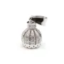 Attache pompon strass, argent 925 rhodié, 20mm x 1pc