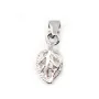 Bélière feuille, Argent 925 Rhodié  6x15.5mm  x1pc
