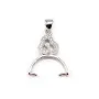 Bélière avec strasse, Argent 925 Rhodié 14x22mm  x1pc