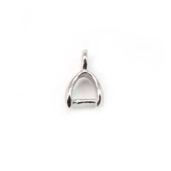 Argent 925 Bélière rhodié 4.5x7.5mm x 2pcs 