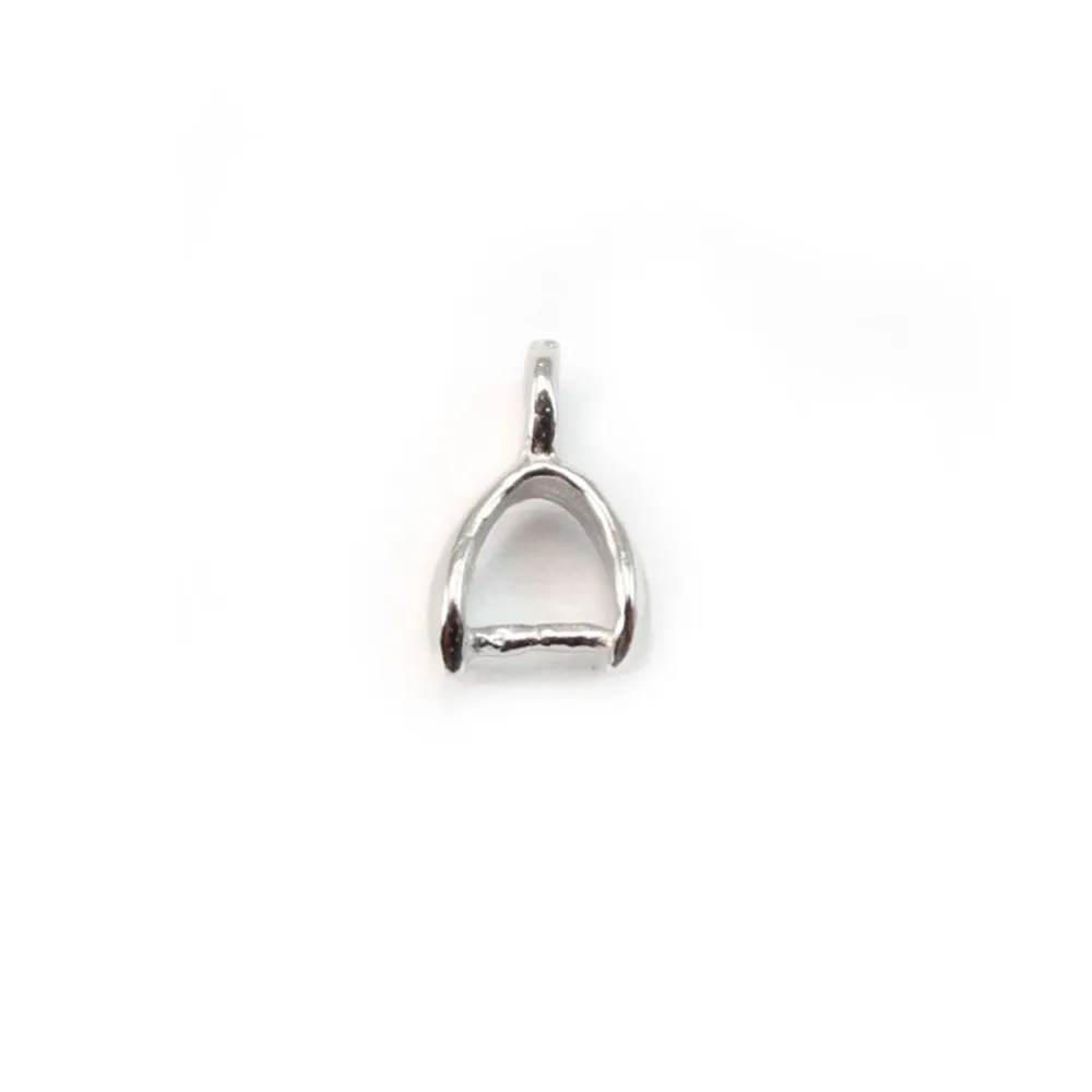 Argent 925 Bélière rhodié 4.5x7.5mm x 2pcs 