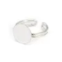 Sterling Silver 925  Simple Ring round Adjustable12 mm x 1pc