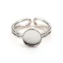 Bague   réglable support rond 8mm en argent 925 x 1pc