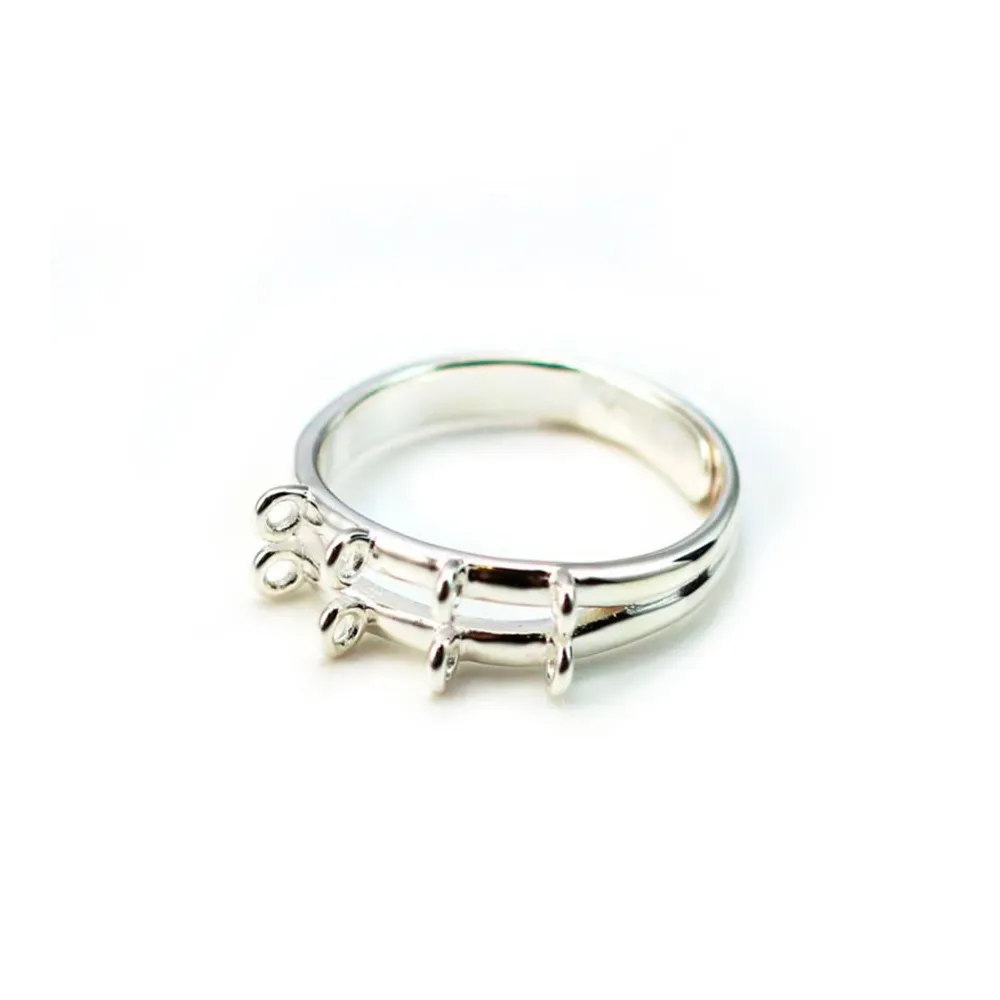 Bague réglable 8 anneaux en argent 925 x 1pc