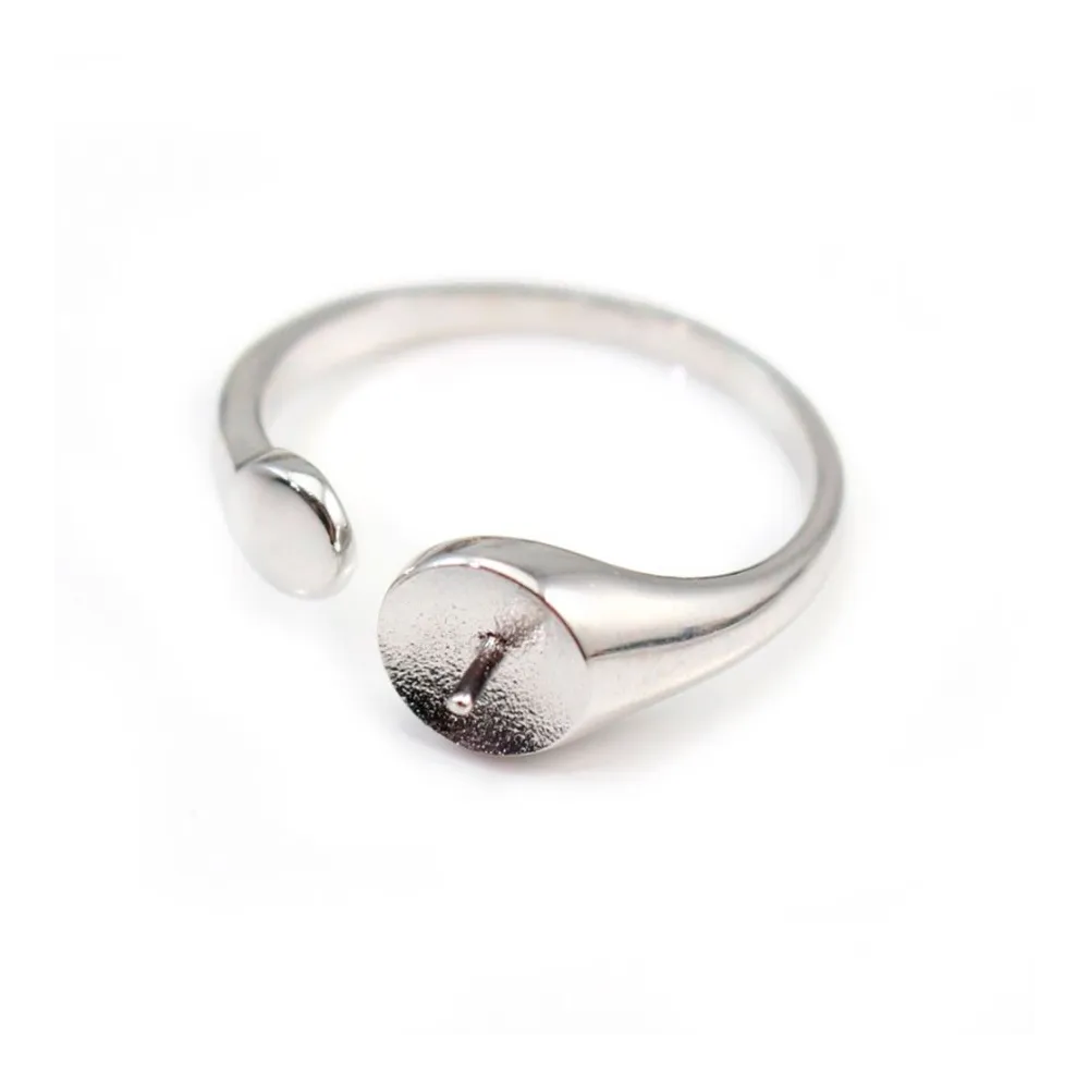 Argent 925 Rhodié Bague réglable x 1pc