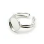 Bague   réglable support rond 10mm en argent 925 x 1pc