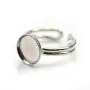 Bague réglable en argent 925, avec un support rond de 10mm x 1pc