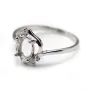 Sterling Silver 925 ring mount cabochon 4x6mm with zircon x 1pc
