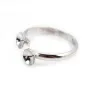 Argent 925 support bague réglable pour double perles semi-percées x 1pc 