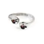 Argent 925 support bague réglable pour double perles semi-percées x 1pc 